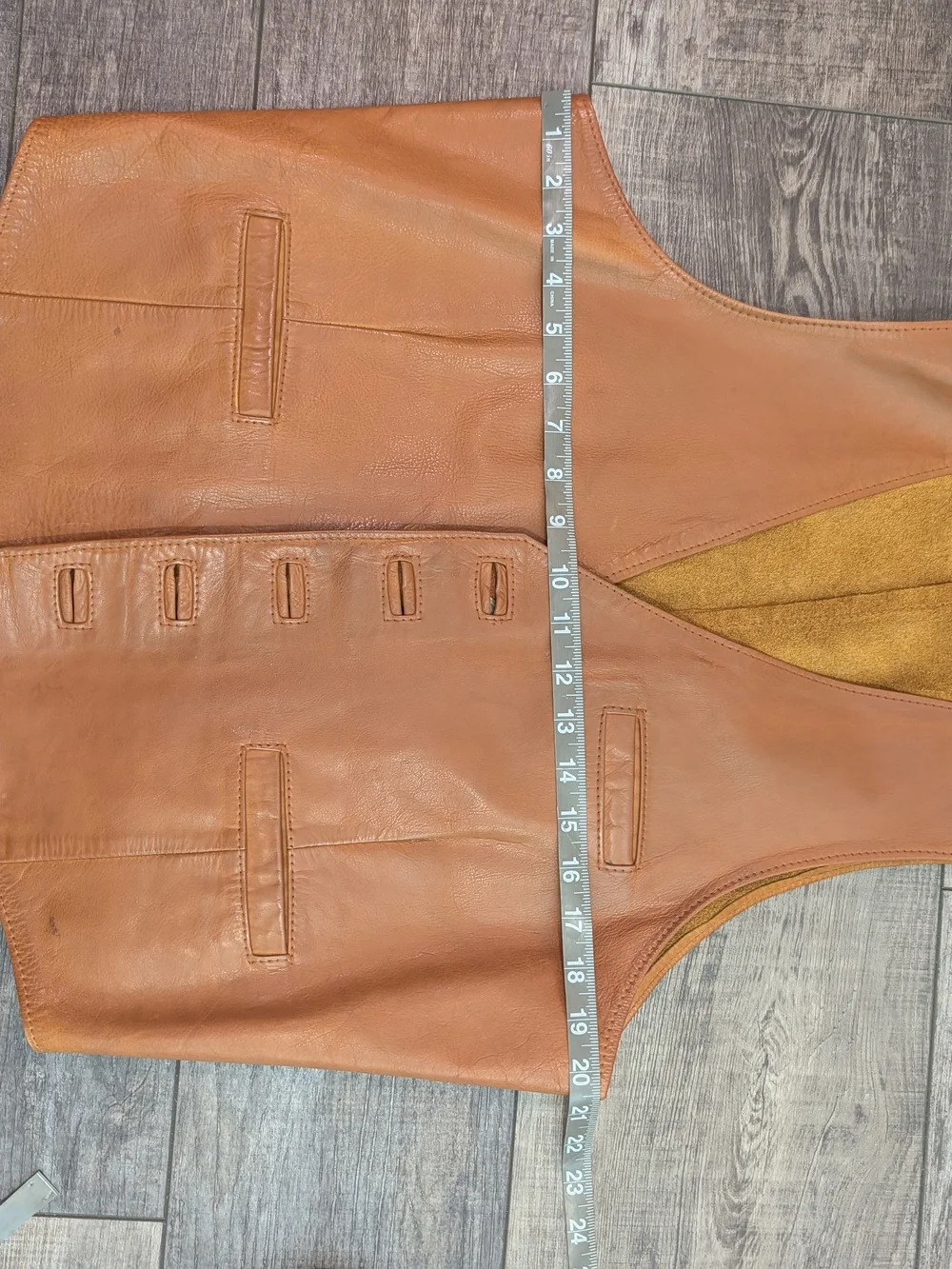 Men's Cognac Leather Vest - Tailored Casual by